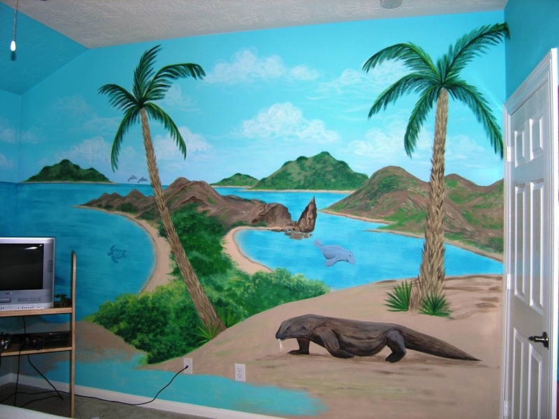 kids wallpaper murals. Modern-Island-wall-mural-for-